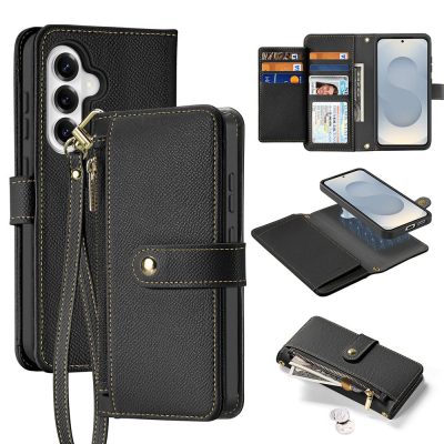 6601200095A-1 DUX DUCIS For Samsung Galaxy S26+ Case Lawa Series Detachable Magnetic Cowhide Leather Cover Zipper Wallet