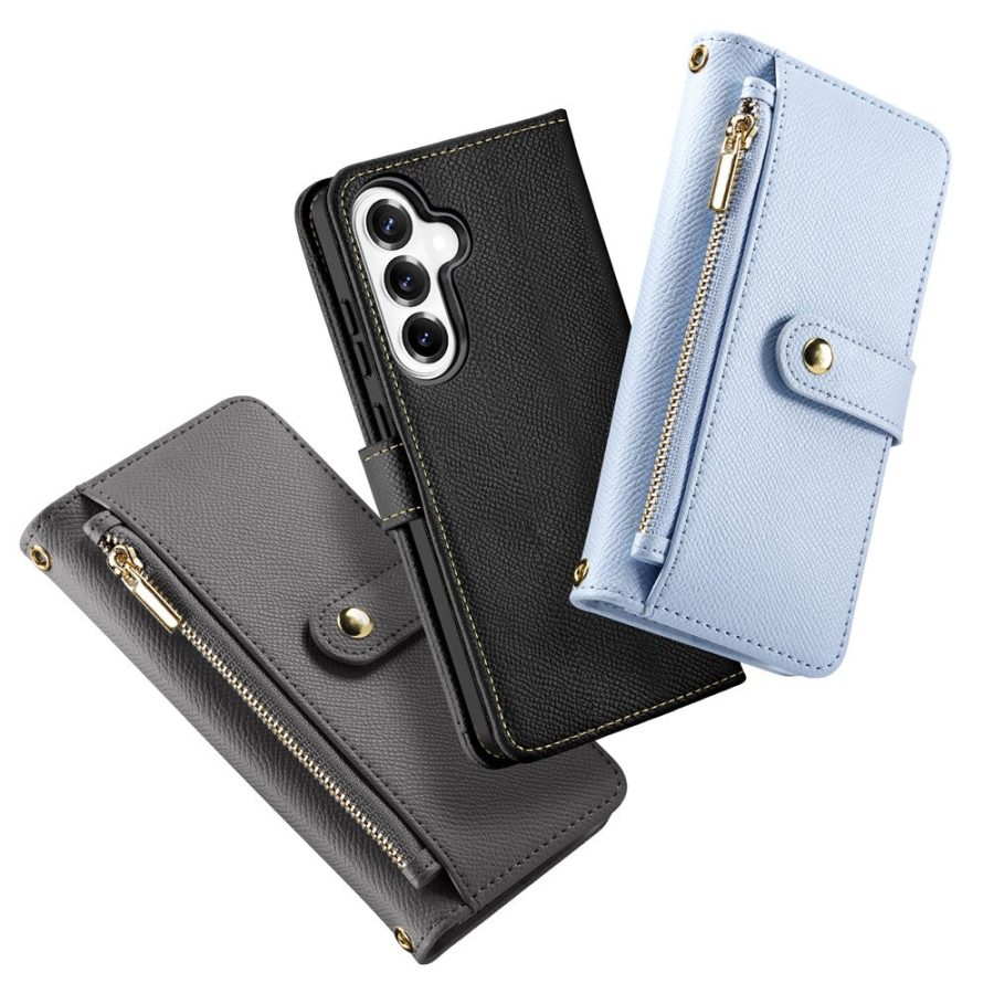 6601200095A-12 DUX DUCIS For Samsung Galaxy S26+ Case Lawa Series Detachable Magnetic Cowhide Leather Cover Zipper Wallet