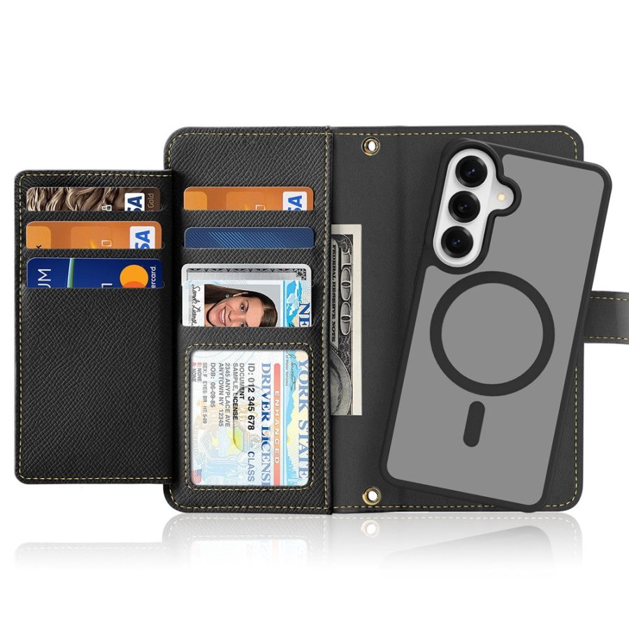 6601200095A-2 DUX DUCIS For Samsung Galaxy S26+ Case Lawa Series Detachable Magnetic Cowhide Leather Cover Zipper Wallet