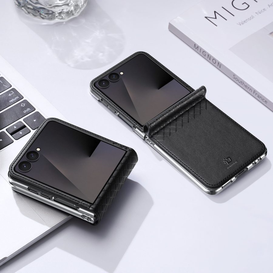 6601219405A-10 DUX DUCIS for Samsung Galaxy Z Flip8 Case Bril Series Leather - PC Phone Cover