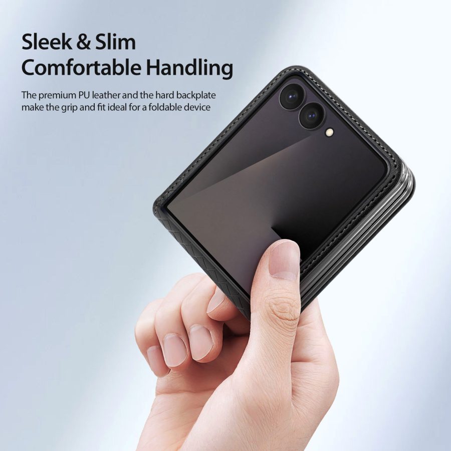 6601219405A-3 DUX DUCIS for Samsung Galaxy Z Flip8 Case Bril Series Leather - PC Phone Cover