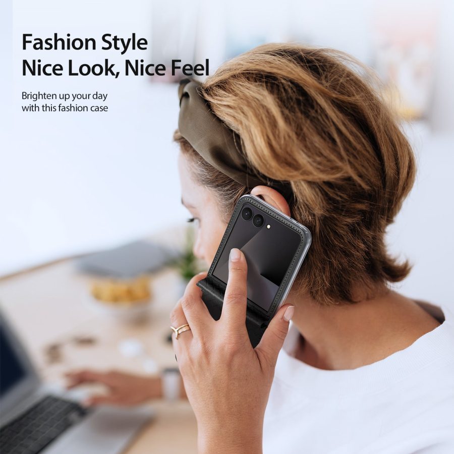 6601219405A-5 DUX DUCIS for Samsung Galaxy Z Flip8 Case Bril Series Leather - PC Phone Cover