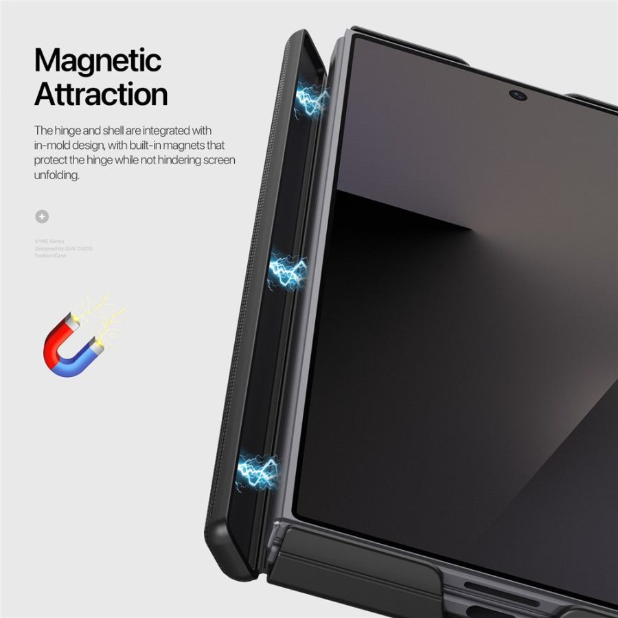 DUX DUCIS Vyne Series For Samsung Galaxy Z Fold8 Ultra Magnetic Case Hinge Protection PU Leather - TPU Protective Cover