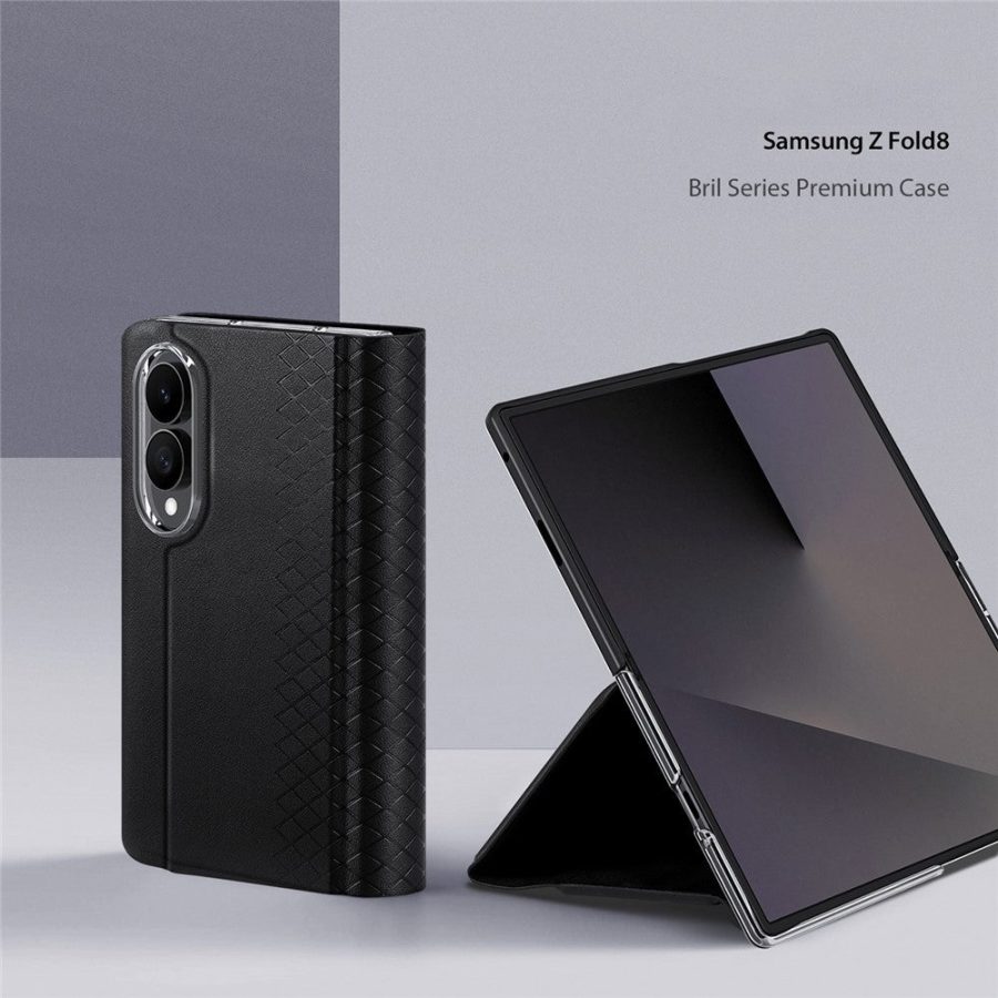 6601223524A-3 DUX DUCIS Bril Series for Samsung Galaxy Z Fold8 Cases with Card Slot Leather Phone Cover Stand