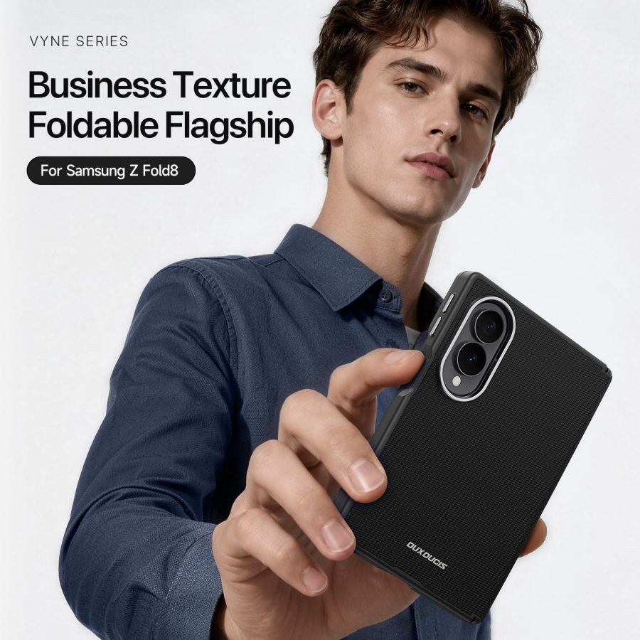 6601223741A-4 DUX DUCIS for Samsung Galaxy Z Fold8 VYNE Series Magnetic Case Electroplating PU Leather - TPU Protective Cover