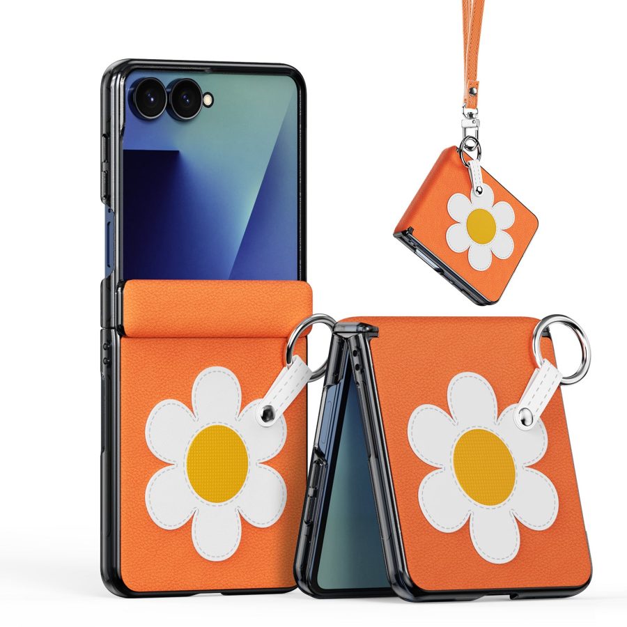 6601223742A-1 DUX DUCIS for Samsung Galaxy Z Flip8 Case Luvy Series PU Leather - PC Phone Case with Ring Holder / Strap