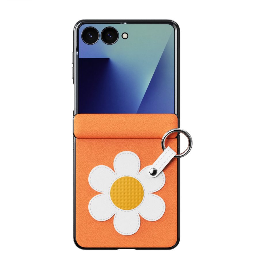 6601223742A-2 DUX DUCIS for Samsung Galaxy Z Flip8 Case Luvy Series PU Leather - PC Phone Case with Ring Holder / Strap