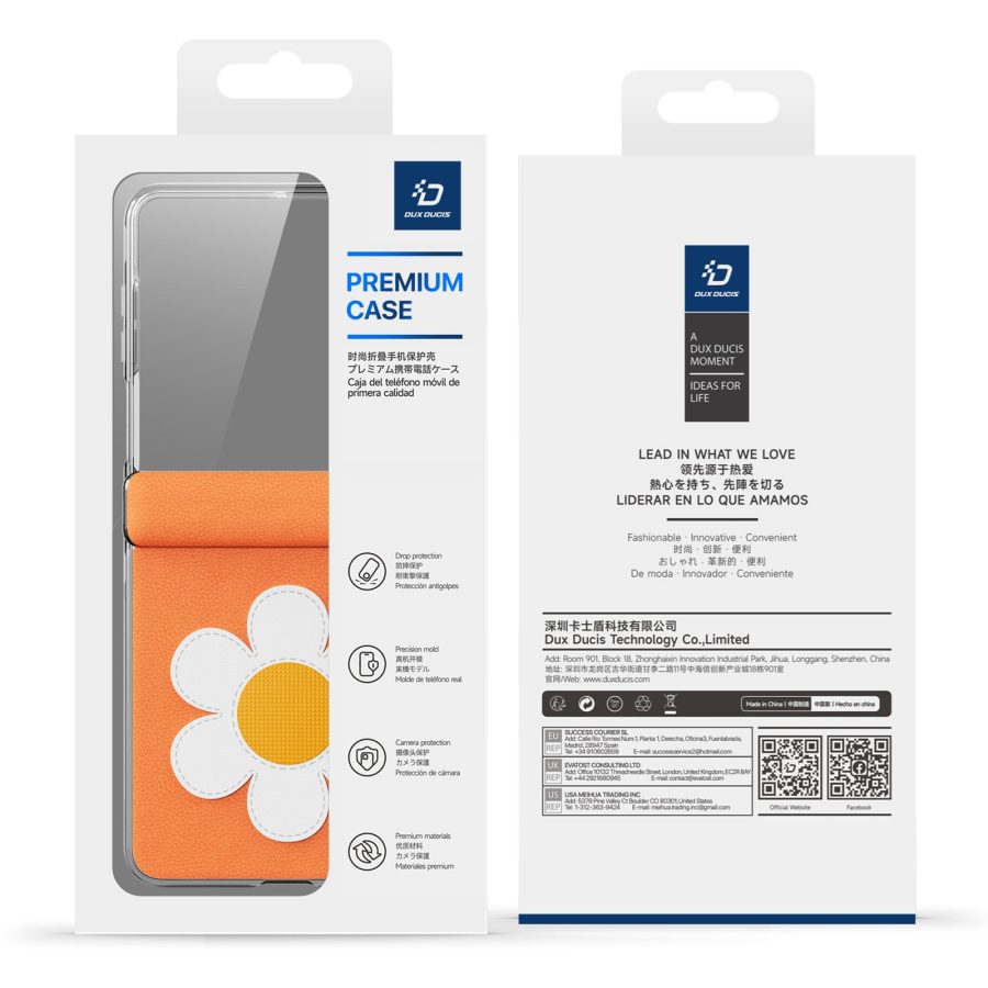 6601223742A-9 DUX DUCIS for Samsung Galaxy Z Flip8 Case Luvy Series PU Leather - PC Phone Case with Ring Holder / Strap