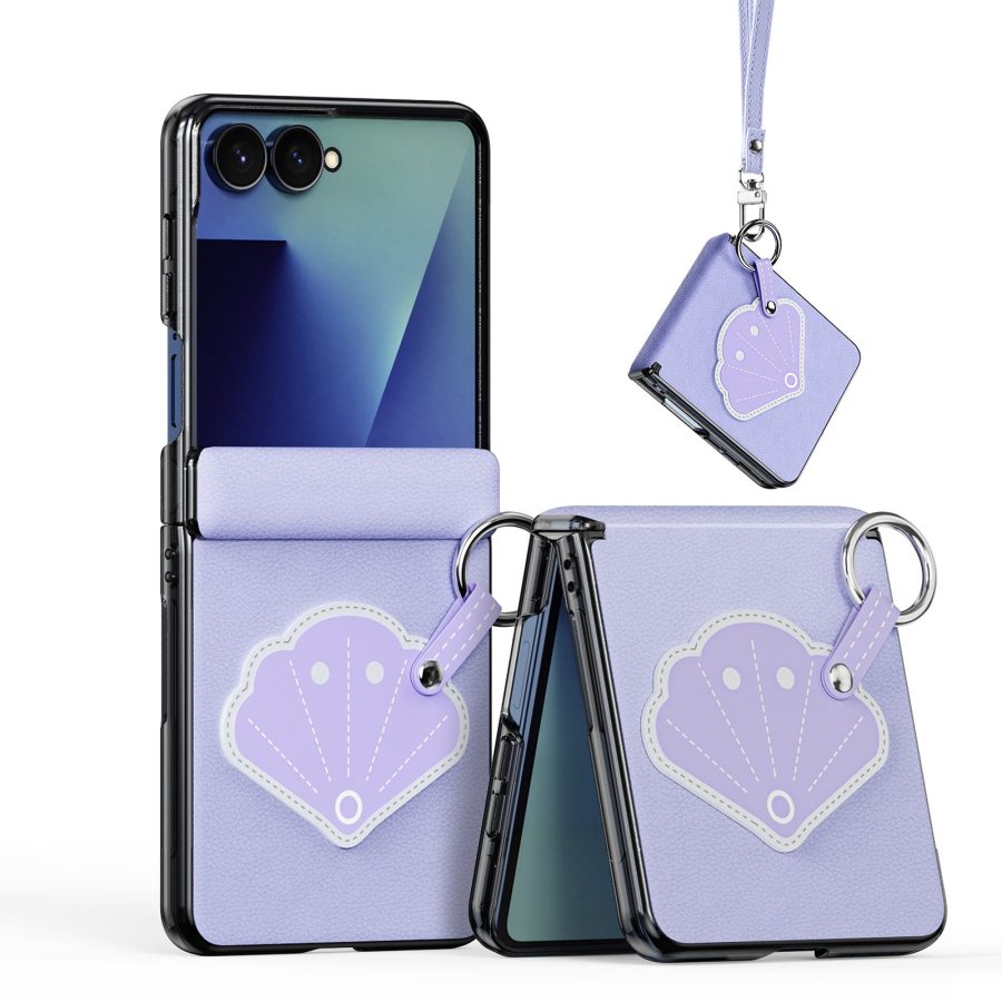 6601223742F-1 DUX DUCIS for Samsung Galaxy Z Flip8 Case Luvy Series PU Leather - PC Phone Case with Ring Holder / Strap