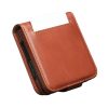 QIALINO For Samsung Galaxy Z Flip8 Case Oil-Waxed Genuine Leather Flip Phone Cover With Card Slot
