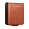 QIALINO For Samsung Galaxy Z Flip8 Case Oil-Waxed Genuine Leather Flip Phone Cover With Card Slot