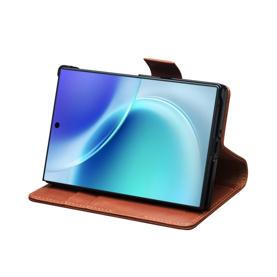 QIALINO For Samsung Galaxy Z Fold8 Case Oil-Waxed Genuine Leather Flip Stand Wallet Phone Cover