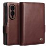 QIALINO For Samsung Galaxy Z Fold8 Case Oil-Waxed Genuine Leather Flip Stand Wallet Phone Cover