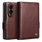 QIALINO For Samsung Galaxy Z Fold8 Case Oil-Waxed Genuine Leather Flip Stand Wallet Phone Cover