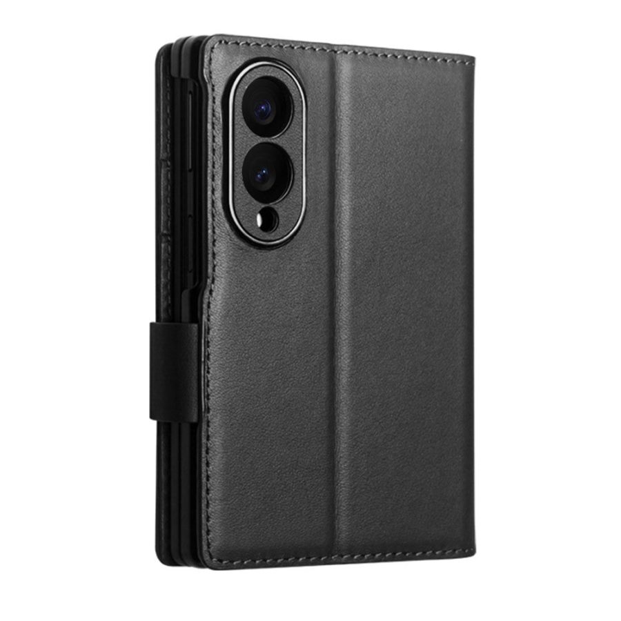 6601226300A-5 QIALINO For Samsung Galaxy Z Fold8 Case Matte Genuine Leather Flip Stand Wallet Phone Cover