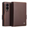 6601226300B-1 QIALINO For Samsung Galaxy Z Fold8 Case Matte Genuine Leather Flip Stand Wallet Phone Cover