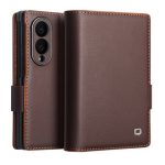 QIALINO For Samsung Galaxy Z Fold8 Case Matte Genuine Leather Flip Stand Wallet Phone Cover