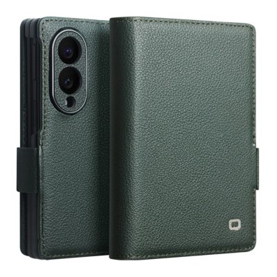 6601226300C-1 QIALINO For Samsung Galaxy Z Fold8 Case Matte Genuine Leather Flip Stand Wallet Phone Cover