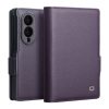 6601226300D-1 QIALINO For Samsung Galaxy Z Fold8 Case Matte Genuine Leather Flip Stand Wallet Phone Cover