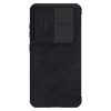 660126620A-5 NILLKIN Qin Pro Series for Samsung Galaxy S23+ PU Leather Phone Case Card Holder Folio Flip Cover with Slide Lens Protector
