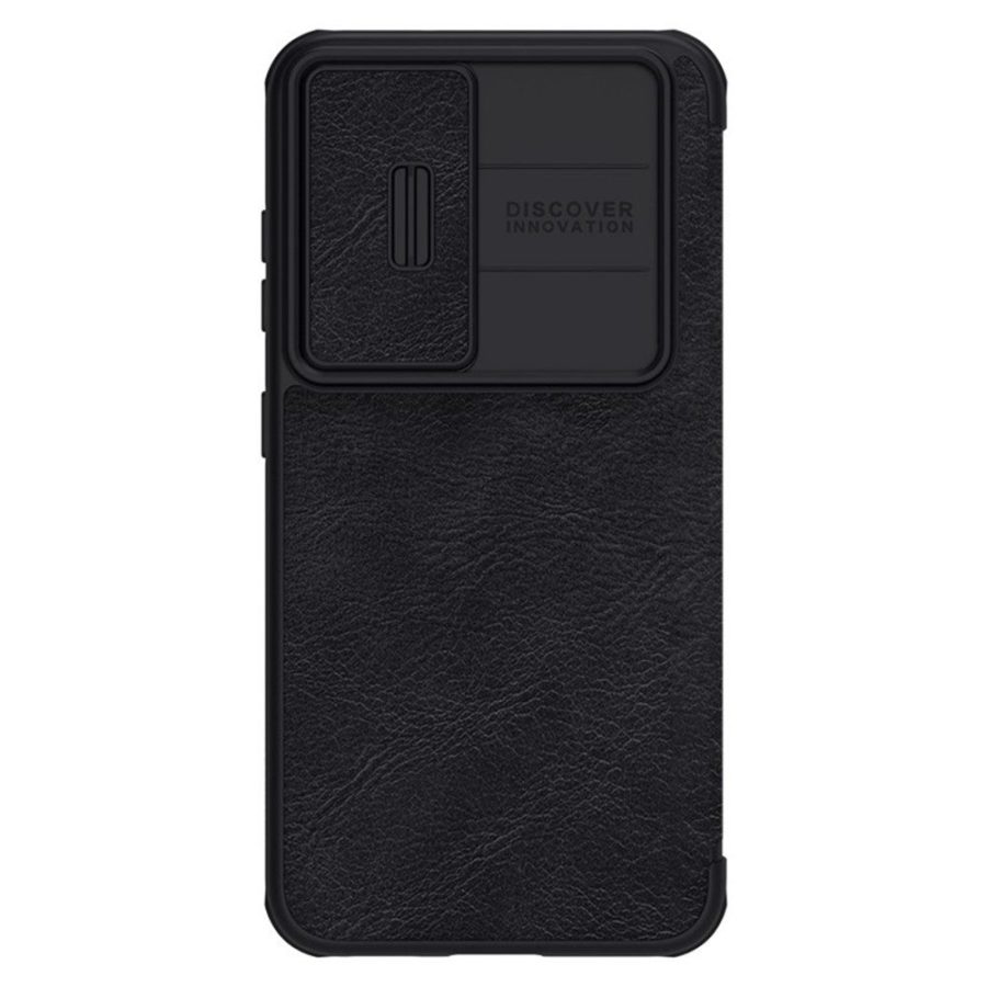 660126620A-5 NILLKIN Qin Pro Series for Samsung Galaxy S23+ PU Leather Phone Case Card Holder Folio Flip Cover with Slide Lens Protector