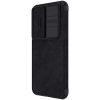 660126620A-6 NILLKIN Qin Pro Series for Samsung Galaxy S23+ PU Leather Phone Case Card Holder Folio Flip Cover with Slide Lens Protector