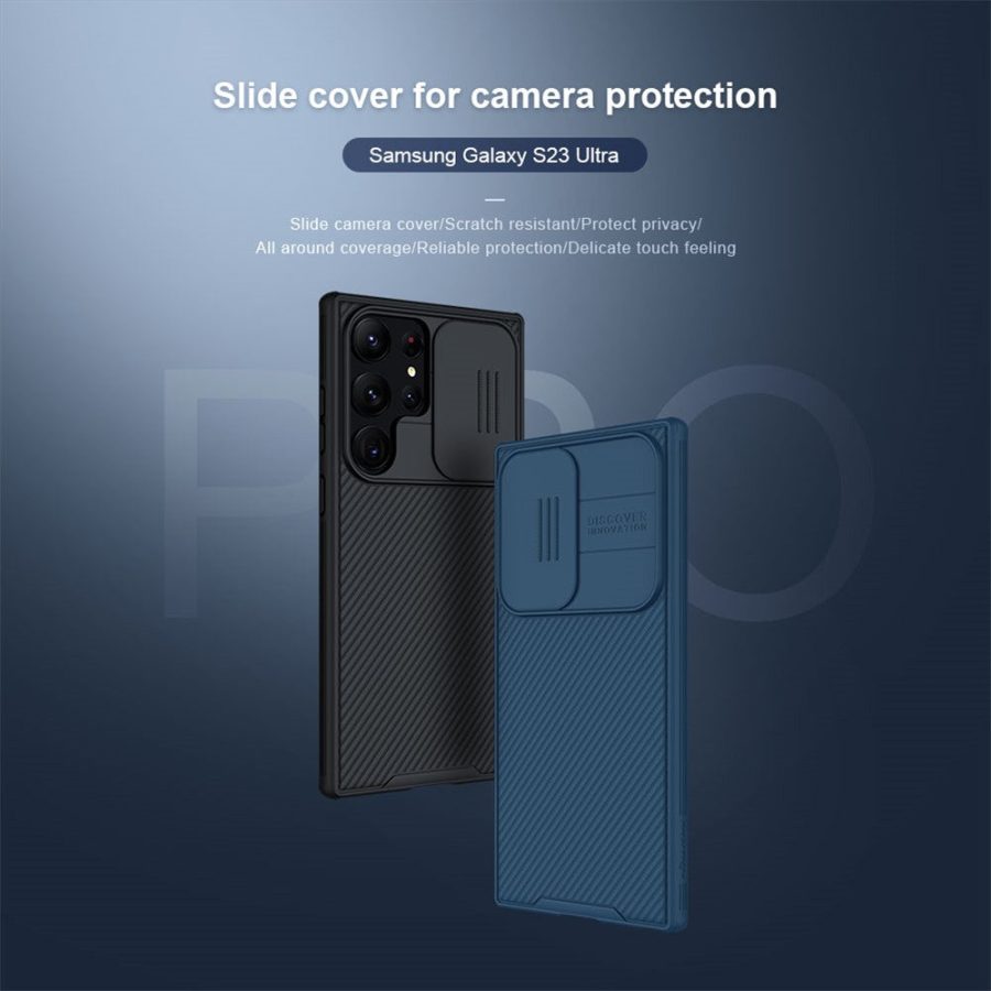 NILLKIN CamShield Pro Series for Samsung Galaxy S23 Ultra Anti-drop PC - TPU Cover Phone Case with Slide Camera Protector