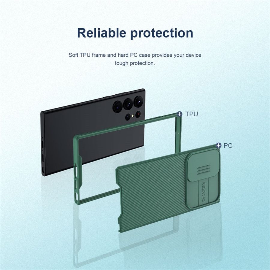 NILLKIN CamShield Pro Series for Samsung Galaxy S23 Ultra Anti-drop PC - TPU Cover Phone Case with Slide Camera Protector