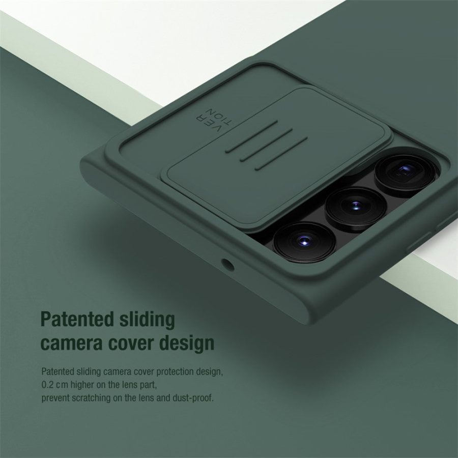 NILLKIN For Samsung Galaxy S23 Ultra Hard PC Soft Silicone Case Anti-scratch Phone Cover with Slide Camera Protector