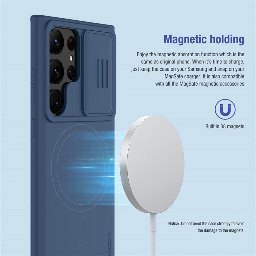 NILLKIN For Samsung Galaxy S23 Ultra Hard PC Soft Silicone Case Anti-scratch Phone Cover with Slide Camera Protector
