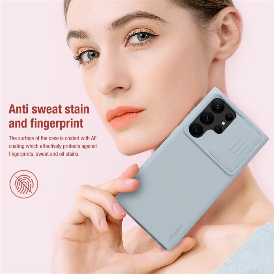 NILLKIN For Samsung Galaxy S23 Ultra Hard PC Soft Silicone Case Anti-scratch Phone Cover with Slide Camera Protector