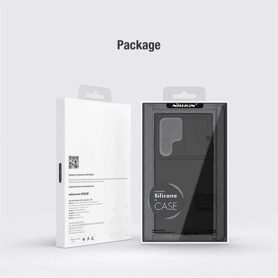 NILLKIN For Samsung Galaxy S23 Ultra Hard PC Soft Silicone Case Anti-scratch Phone Cover with Slide Camera Protector