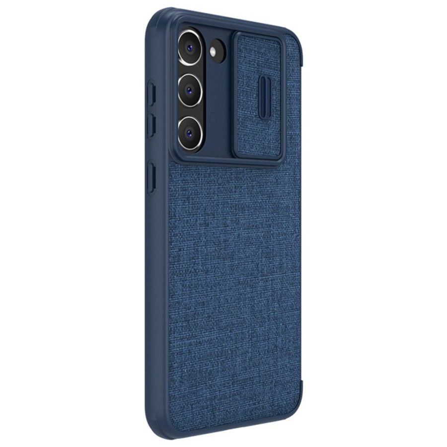 660127990B-5 NILLKIN Qin Pro Series Shockproof Phone Case for Samsung Galaxy S23 Slide Lens Protection Phone Cover with Card Slots