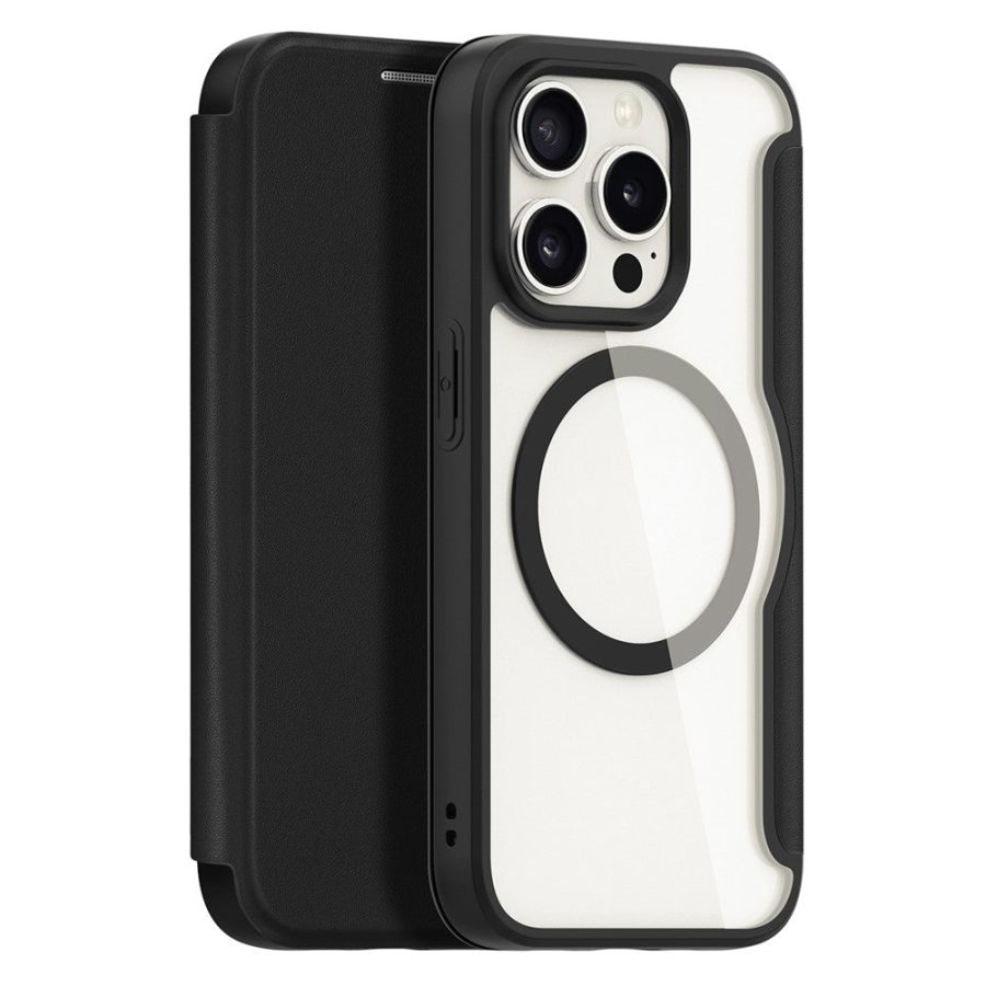 660150728A-1 DUX DUCIS Skin X Pro Series For iPhone 15 Pro Leather Case Flip Cover Compatible with MagSafe