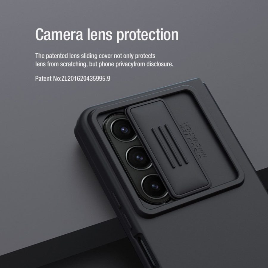 660154295B-8 NILLKIN For Samsung Galaxy Z Fold5 Case Dual Layer Shockproof Hard PC Soft Silicone Phone Cover with Slide Camera Lens