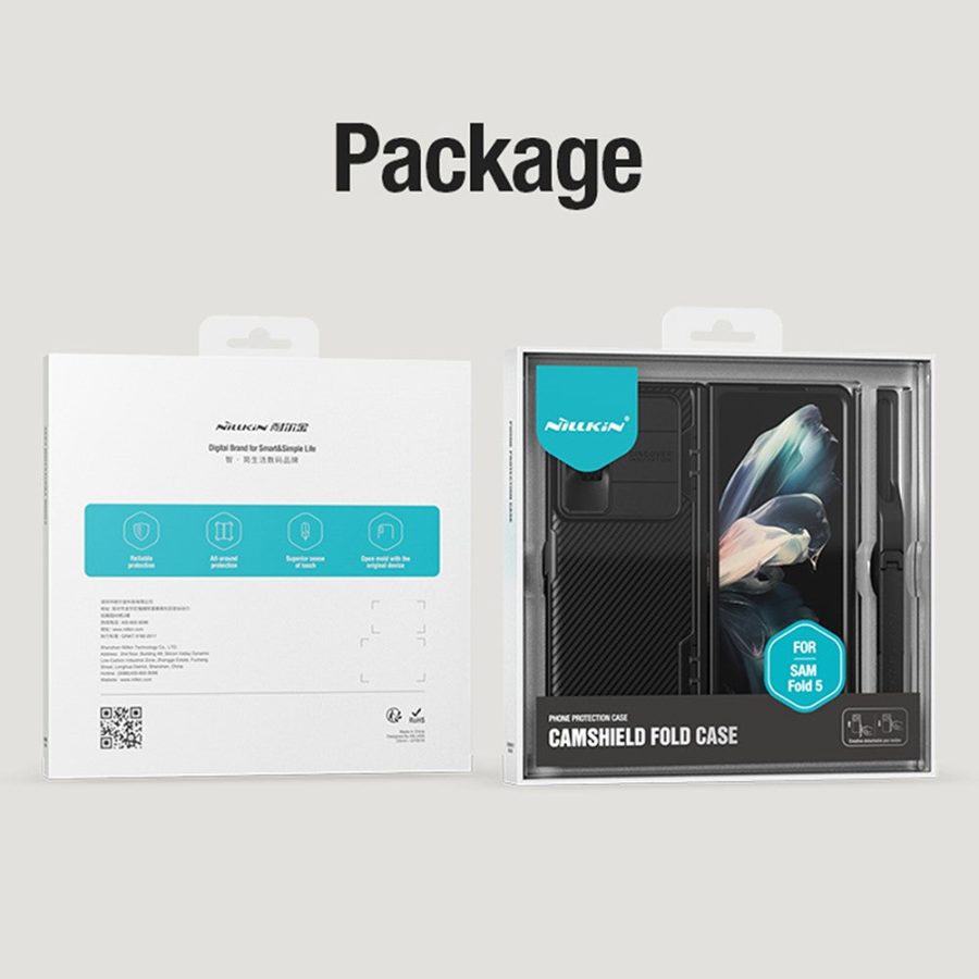660154298A-9 NILLKIN CamShield Fold For Samsung Galaxy Z Fold5 Case Shockproof Phone Cover Kickstand Shell with Pen Slot