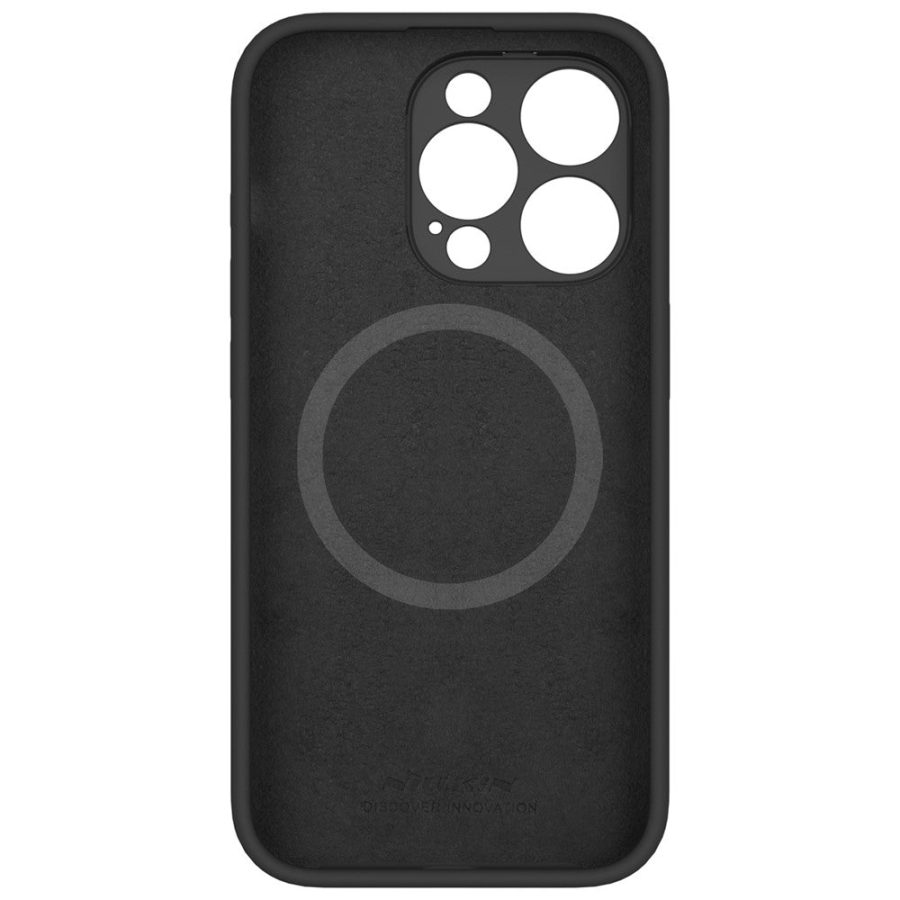 660154305A-2 NILLKIN Lenswing Magnetic Phone Case for iPhone 15 Pro Soft Silicone Camera Lens Frame Kickstand Cover