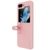 660154306A-7 NILLKIN For Samsung Galaxy Z Flip5 Liquid Case Silicone Finger Strap Kickstand Protective Phone Cover