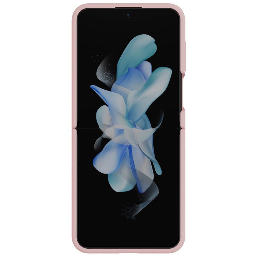660154306A-8 NILLKIN For Samsung Galaxy Z Flip5 Liquid Case Silicone Finger Strap Kickstand Protective Phone Cover