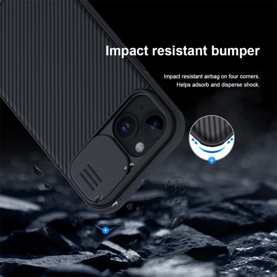 NILLKIN CamShield Pro Series for iPhone 15 Plus Anti-scratch Phone Case Slide Camera Shield PC - TPU Cover