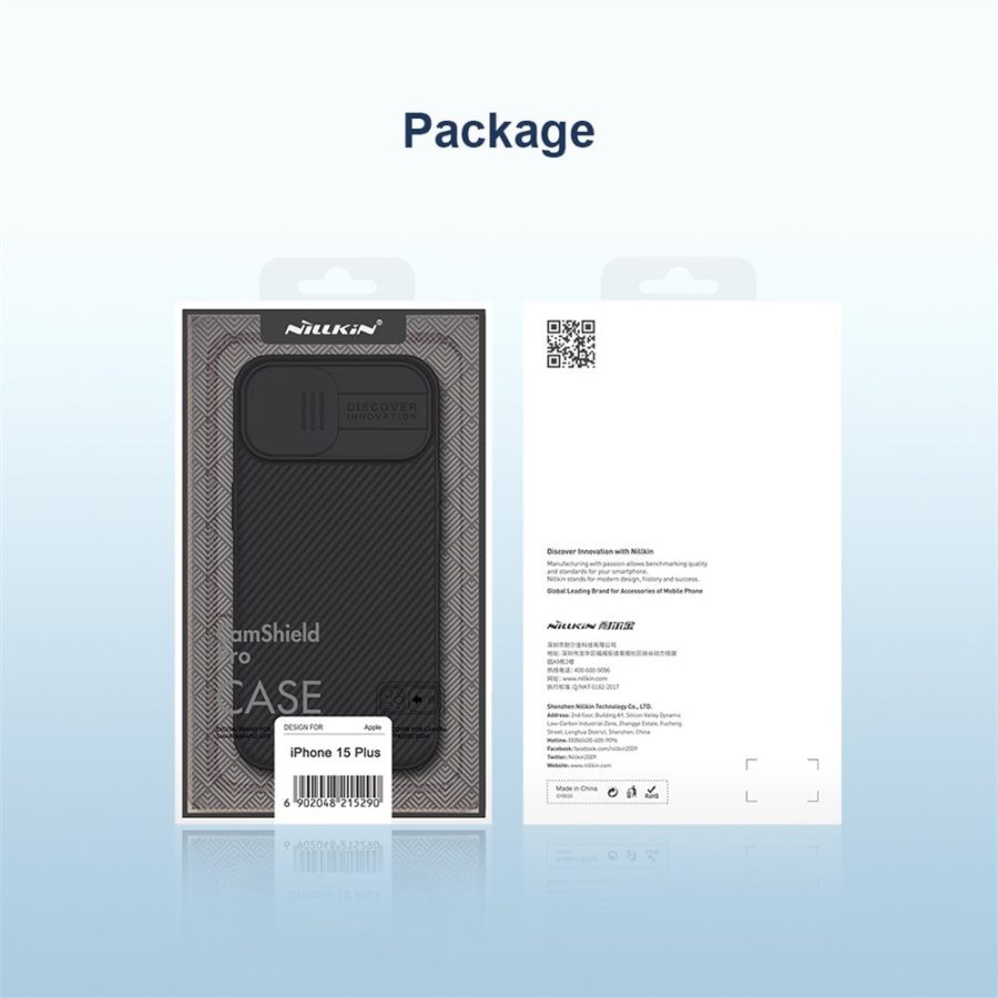 NILLKIN CamShield Pro Series for iPhone 15 Plus Anti-scratch Phone Case Slide Camera Shield PC - TPU Cover