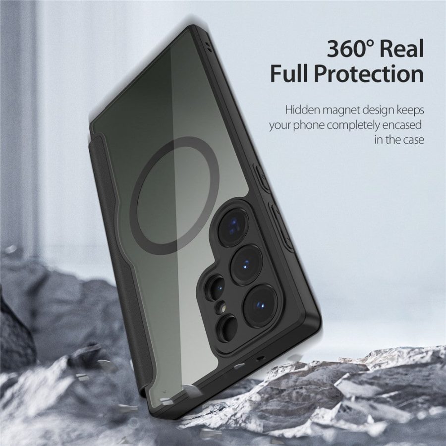 660158012A-10 DUX DUCIS Skin X Pro Series For Samsung Galaxy S23 Ultra Leather Case Flip Cover Magnetic Case