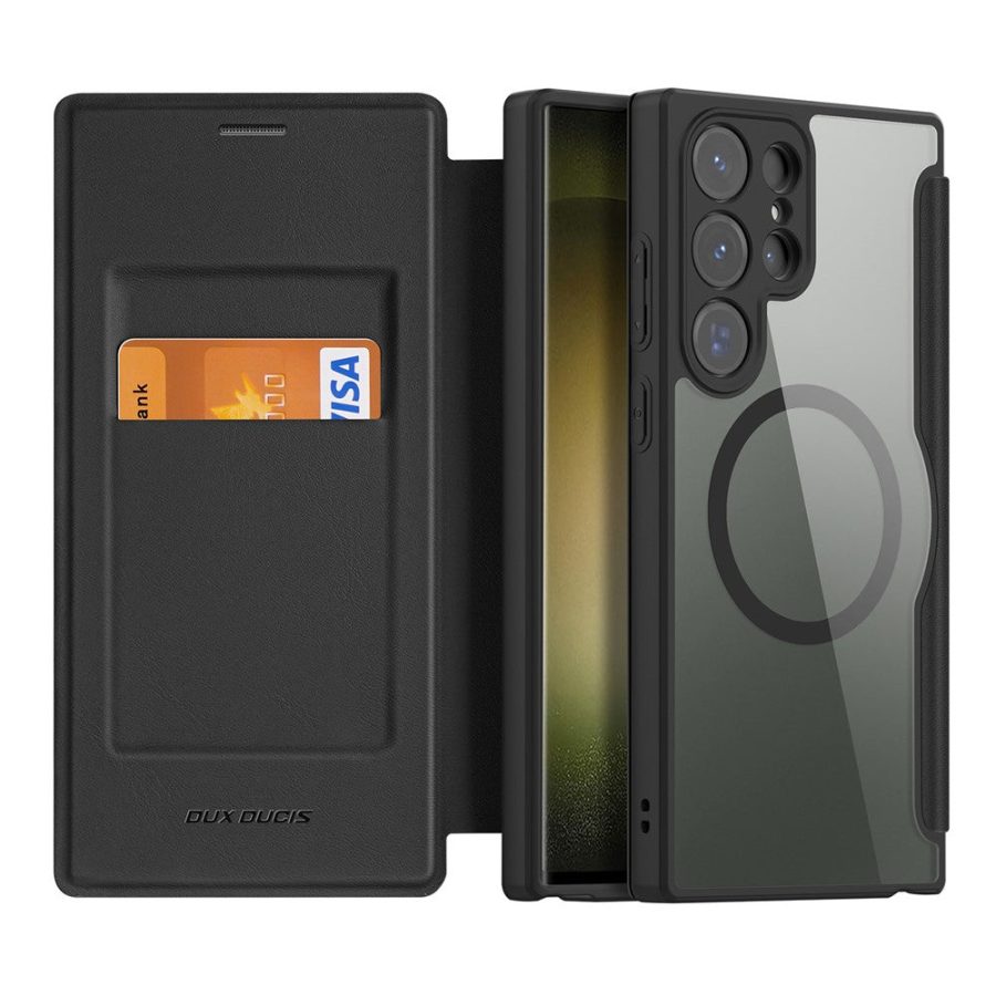 660158012A-2 DUX DUCIS Skin X Pro Series For Samsung Galaxy S23 Ultra Leather Case Flip Cover Magnetic Case
