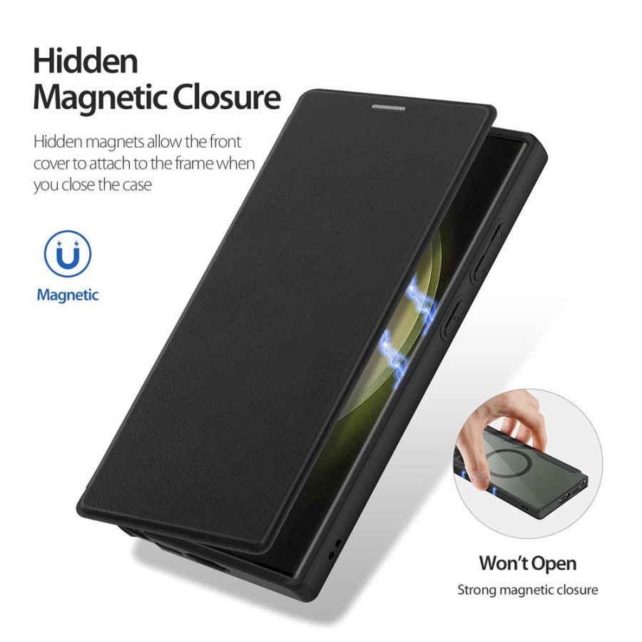 660158012A-7 DUX DUCIS Skin X Pro Series For Samsung Galaxy S23 Ultra Leather Case Flip Cover Magnetic Case