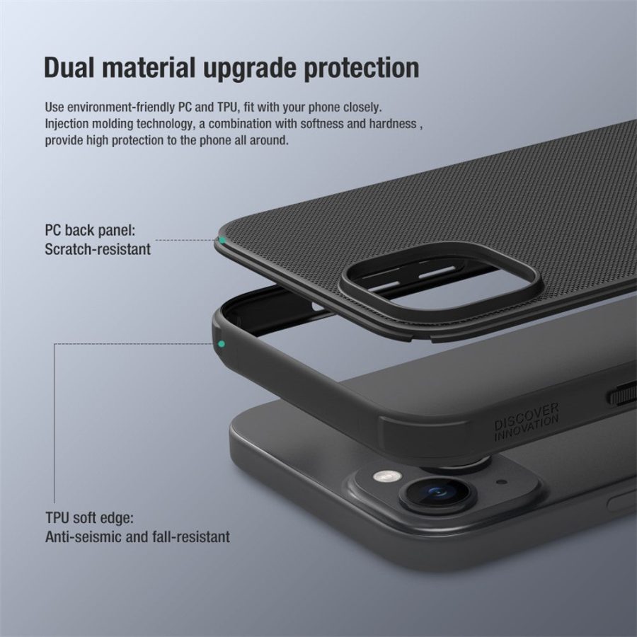 NILLKIN Super Frosted Shield Pro for iPhone 15 Plus Phone Case PC - TPU Anti-drop Matte Phone Cover