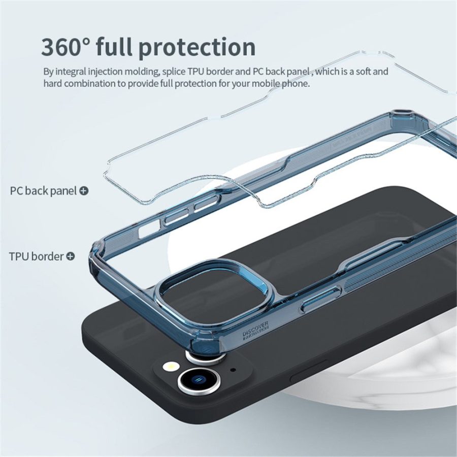 NILLKIN Nature Pro Series for iPhone 15 Plus Protective Phone Case PC Back TPU Frame Phone Cover