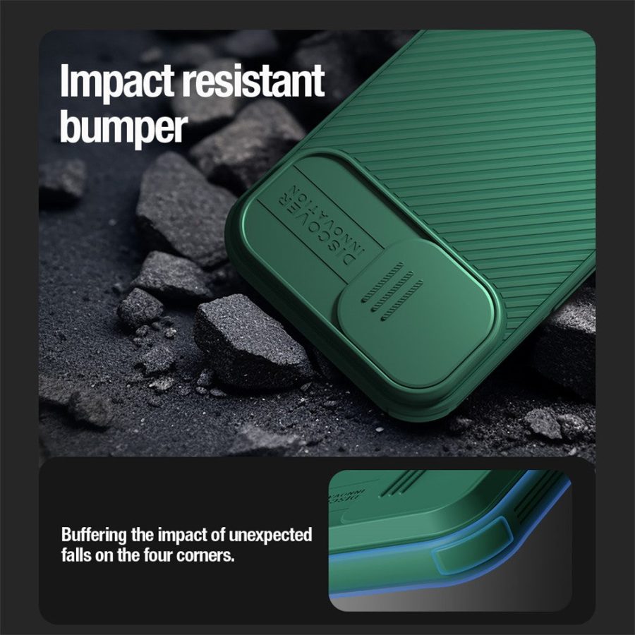 660159136A-3 NILLKIN CamShield Pro Case for iPhone 15 Plus Magnetic Phone Cover Camera Lens Protection PC - TPU Case