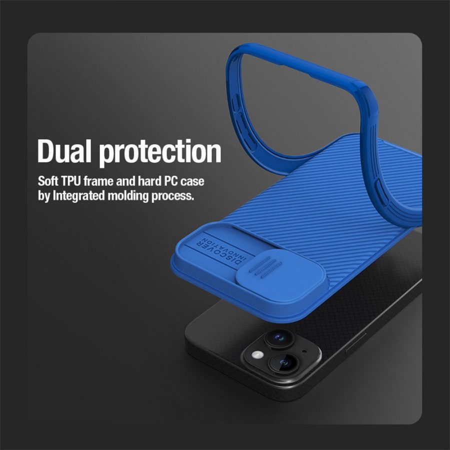 660159136A-6 NILLKIN CamShield Pro Case for iPhone 15 Plus Magnetic Phone Cover Camera Lens Protection PC - TPU Case