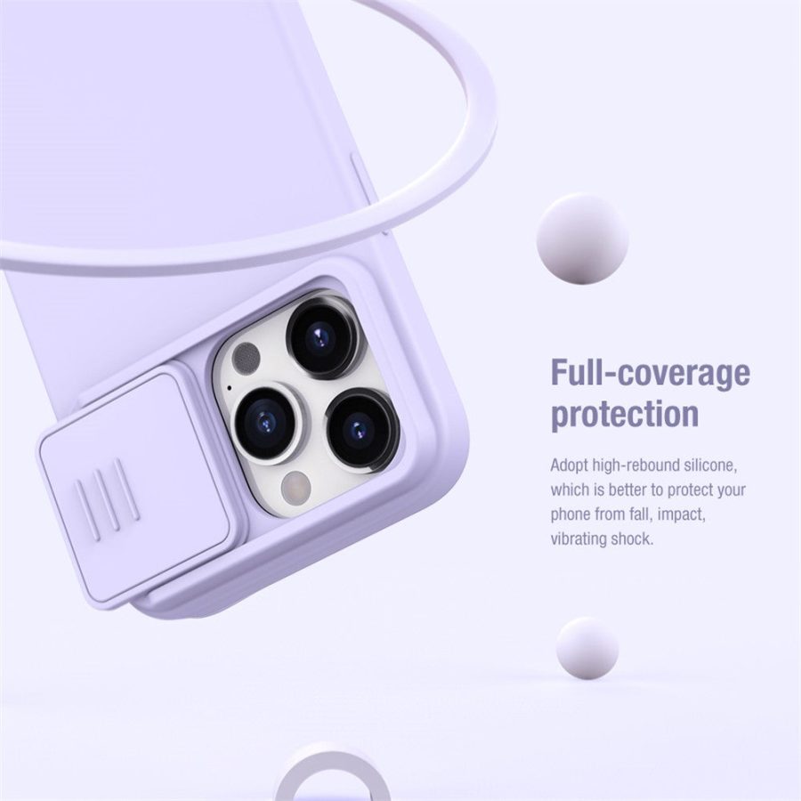 660159662E-7 NILLKIN For iPhone 15 Pro PC - Silicone Phone Case Slide Camera Lid Anti-Drop Cover Compatible with MagSafe
