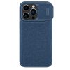 NILLKIN Qin Pro Series for iPhone 15 Pro Shockproof Case Sliding Lens Cover PU Leather Phone Shell with Card Holder